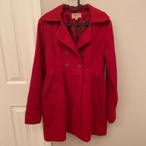 Sashimi Red Double Breasted Peacoat